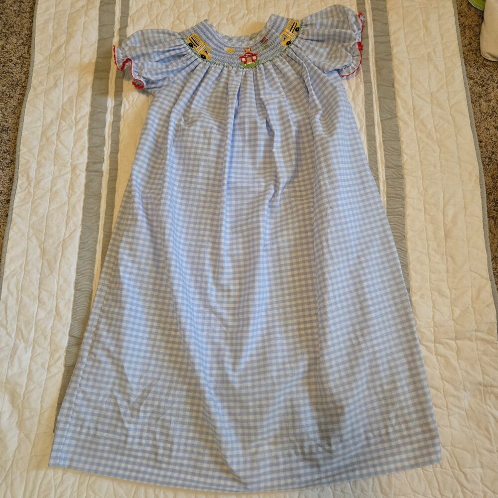 EUC Classic Whimsy Smocked School Dress Size 7